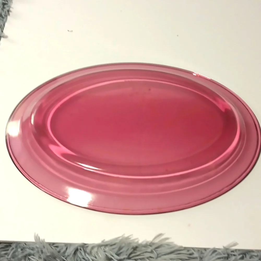 Vision Corningware Cranberry Oval Serving Platter 14 Inches By 10 Inches